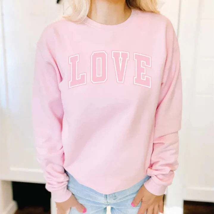Markdowns relaxed fit sports hoodieLove Varsity Cozy Crew