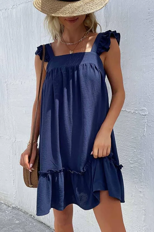 Can't Miss tiered dressANGEL WINGS SLEEVE RUFFLED LACE MINI DRESS