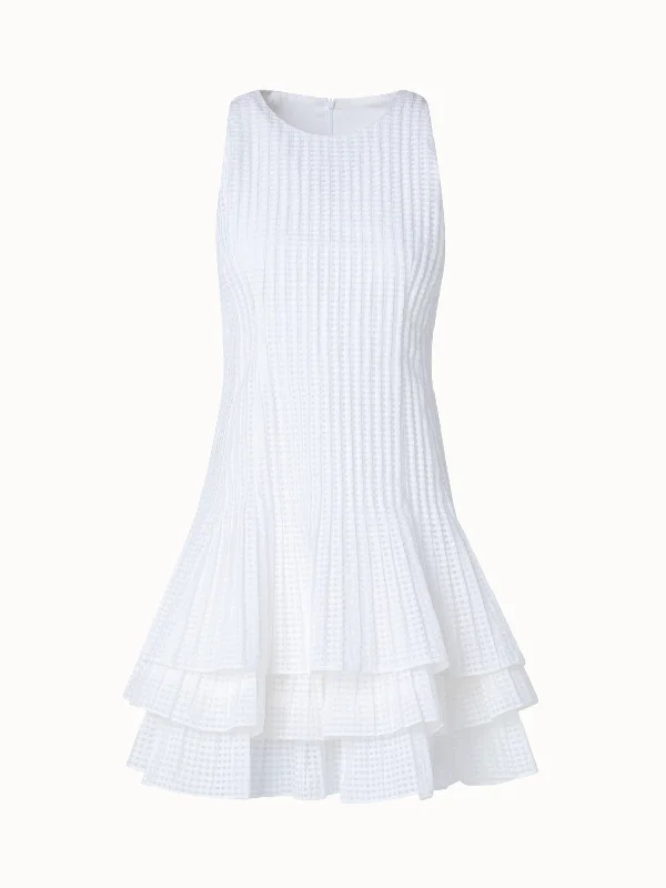 Hurry In chic wrap dressShort Sleeveless Dress with Pleated Skirt in Semi-Sheer Organza Hurry In chic wrap dressShort Sleeveless Dress with Pleated Skirt in Semi-Sheer Organza