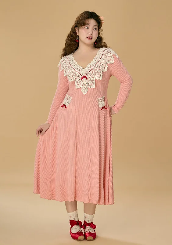 Price Smash Curve & Plus Cranberry Frosting Knit Dress