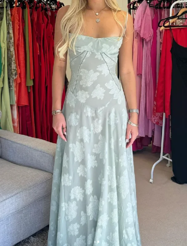 Big Savings wrap-around dressDusty Blue Spaghetti Straps Elegant Long Party Dress, DP2666