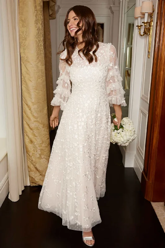 YEAR-End Sale Everett Bloom Round Neck Ankle Gown