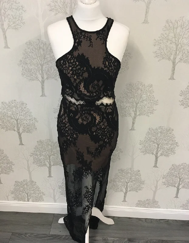 Super Bargain classic fit-and-flare dressJordyn Black Lace Racer Back Maxi Dress