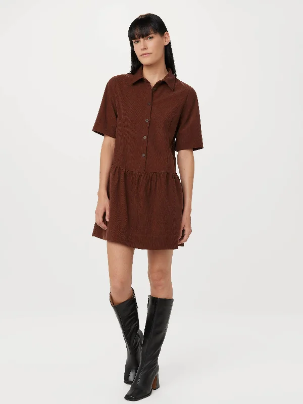 Discount Days A-line dressThe Corduroy Shirt Dress in Pinot Noir