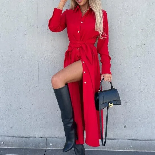 New Deals casual summer dressKittenAlarm - Quinn Button Down Solid Shirt Dress